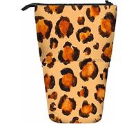 Melbrakin Étui à Crayons télescopique imprimé léopard avec Fermeture éclair pour Femmes, Hommes, garçons, Filles, Peau d'animal, Tigre, Girafe, guépard, Animaux Sauvages d'Afrique.