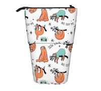 Melbrakin Funny Cute Animal Sloth Music Trousse à Crayons télescopique Porte-Stylo Pochette à Crayons télescopique Sac Papeterie, pour Le Bureau de l'école, Noël2, Taille Unique, Organisateur de Sac