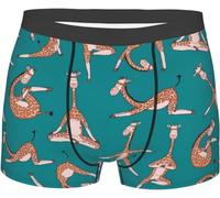 Melbrakin Girafes Faisant Divers sous-vêtements de Yoga pour Hommes Boxer de Vacances Confortable et Confortable