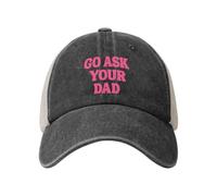 Melbrakin Go Ask Your Dad Casquette Unisexe Sandwich, Style Baseball, pour Hommes et Femmes