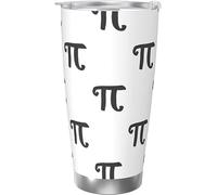 Melbrakin Gobelet isolé sous vide en acier inoxydable, drôle mathématique Happy Pi Day, tasses à café de 20oz, tasse de voyage, tasse d'eau