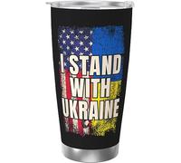 Melbrakin Gobelet isolé sous vide en acier inoxydable, je suis avec l'ukraine, tasses à café de 20oz, tasse de voyage, tasse d'eau