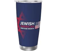 Melbrakin Gobelet isolé sous vide en acier inoxydable, mois du patrimoine juif américain, tasses à café de 20oz, tasse de voyage, tasse d'eau