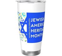Melbrakin Gobelet isolé sous vide en acier inoxydable, mois du patrimoine juif américain, tasses à café de 20oz, tasse de voyage, tasse d'eau