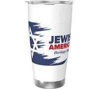Melbrakin Gobelet isolé sous vide en acier inoxydable, mois du patrimoine juif américain, tasses à café de 20oz, tasse de voyage, tasse d'eau