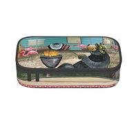 Melbrakin Happy Camper Trousse à Crayons Grande capacité pour Filles et garçons en Polyester imprimé pour école et Bureau