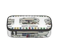 Melbrakin Happy Camper Trousse à Crayons Grande capacité pour Filles et garçons en Polyester imprimé pour école et Bureau