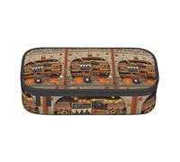 Melbrakin Happy Fall Camper Trousse à Crayons Grande capacité pour Filles et garçons en Polyester imprimé pour école et Bureau