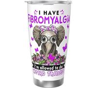 Melbrakin J'ai une conscience de la fibromyalgie Gobelet isolé sous vide en acier inoxydable Tasses à café de 20 oz Tasse de voyage Tasse d'eau