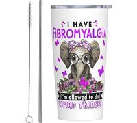 Melbrakin J'ai une conscience de la fibromyalgie Gobelet isolé sous vide en acier inoxydable Tasses à café de 20 oz Tasse de voyage Tasse d'eau