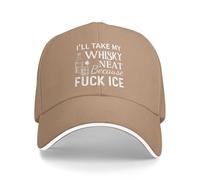 Melbrakin Je prendrai Mon Whisky Pur Parce Que j'en AI Rien à Foutre de la Glace. Casquette de Baseball Trucker en Maille pour Hommes et Femmes.