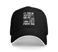 Melbrakin Je prendrai Mon Whisky Pur Parce Que j'en AI Rien à Foutre de la Glace. Casquette de Baseball Trucker en Maille pour Hommes et Femmes.