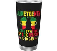Melbrakin Juneteenth Free-Ish depuis 1865 Célébrez la liberté noire Gobelet isolé sous vide en acier inoxydable Tasses à café de 20 oz Tasse de voyage Tasse d'eau