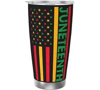 Melbrakin Juneteenth Is My Independence Day 1865 19th June Gobelet isolé sous vide en acier inoxydable Tasses à café de 20 oz Tasse de voyage Tasse d'eau