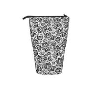 Melbrakin Mayhem Bats Noir Blanc Porte-Crayon télescopique Organisateur Debout Pochette à cosmétiques Trousse de Maquillage Papeterie étui à Stylo