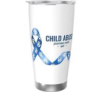 Melbrakin Mois de sensibilisation à la maltraitance des enfants Gobelet isolé sous vide en acier inoxydable Tasses à café de 20 oz Tasse de voyage Tasse d'eau