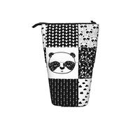 Melbrakin Panda Quilt Patchwork Télescopique Trousse Organisateur Stand-Up Cosmétiques Pochette Maquillage Sac Papeterie Stylo Cas