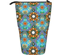 Melbrakin Pop Up Papeterie Sac Vintage Bohemian Pattern11 Support Télescopique Papeterie Cas Support Rétractable Trousse À Crayons Trousse À Crayons Stockage Portable Convient Aux Garçons Filles