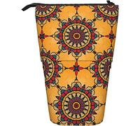 Melbrakin Pop Up Papeterie Sac Vintage Bohemian Pattern2 Support Télescopique Papeterie Cas Support Rétractable Trousse À Crayons Trousse À Crayons Rangement Portable Convient Aux Garçons Filles