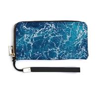 Melbrakin Portefeuille à Fermeture éclair de Grande capacité pour Filles et Femmes, Compatible avec Le thème Ocean Beach et Les Vagues de la mer