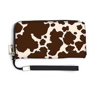 Melbrakin Portefeuille à imprimé Peau de Vache laitière, Grande capacité, Fermeture éclair, pour Filles et Femmes