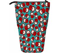 Melbrakin Répétez Fruits Télescopique Crayon Papeterie Cas Stylos Boîte De Rangement avec Fermeture Éclair pour Femmes Hommes Garçons Filles Dessin Animé Rouge DeliciousFood Feuille Nature