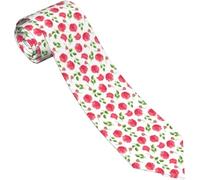 Melbrakin Rouge Rose Or Fleurs Floral Cravates En Soie Pour Hommes Cravate Décontractée Cravate Drôle Pour Tenue Accessoire Fêtes Cadeau