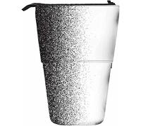 Melbrakin Sable Télescopique Crayon Papeterie Boîte De Rangement Stylos avec Fermeture Éclair pour Femmes Hommes Garçons Filles Grainy DotSpotted Drop Splash Peinture Doodle Monochrome