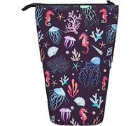 Melbrakin Sac de Papeterie Pop Up thème océan Support télescopique étui de Papeterie Support rétractable Trousse à Crayons Pochette à Crayons Rangement Portable adapté aux garçons Filles