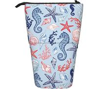 Melbrakin Sac de Papeterie Pop Up thème océan Support télescopique étui de Papeterie Support rétractable Trousse à Crayons Pochette à Crayons Rangement Portable adapté au Bureau de l'école
