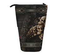 Melbrakin Skulls Trousse à Crayons télescopique Porte-Stylo Pochette à Crayons télescopique Papeterie, pour Le Bureau de l'école, Noël2, Taille Unique, Organisateur de Sac