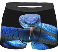 Melbrakin sous-vêtement Serpent Viper Bleu pour Homme, Boxer Confortable et Confortable pour Les Vacances