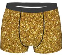 Melbrakin sous-vêtements à Paillettes dorées pour Hommes, Boxers Confortables et Confortables pour Les Vacances