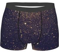Melbrakin sous-vêtements à Paillettes Noires dorées pour Hommes, Boxers Confortables et Confortables pour Les Vacances