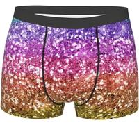 Melbrakin sous-vêtements Arc-en-Ciel à Paillettes pour Hommes, Boxers Confortables et Confortables pour Les Vacances