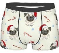 Melbrakin sous-vêtements de Chien Carlin de Noël pour Hommes Boxer de Vacances Confortable et Confortable