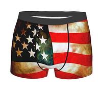 Melbrakin sous-vêtements pour Hommes, sous-vêtements rétro Drapeau Patriote des états-Unis, Boxer Respirant, caleçon Extensible