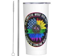 Melbrakin Soyez prudent qui vous détestez, cela pourrait être quelqu'un que vous aimez Lgbt Gobelet isolé sous vide en acier inoxydable Tasses à café de 20 oz Tasse de voyage Tasse d'eau