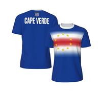Melbrakin T-Shirt en A Jersey avec Drapeau du Cap-Vert et dégradé de Couleurs, imprimé en 3D, pour la Course à Pied, Le Cyclisme, Le Football et Le Fitness.