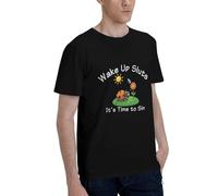 Melbrakin T-Shirt Homme Manches Courtes en Coton « Réveillez-Vous, salopes, il est Temps de pécher »