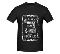 Melbrakin T-Shirt Unisexe « Je prendrai Mon Whisky Pur, Parce Que j'en AI Rien à Foutre de la Glace », col Rond, en Coton.