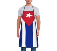 Melbrakin Tablier Cuba pour hommes et femmes, réglable, imprimé en grand Volume, tabliers Vintage amusants pour la cuisine, barbecue et grill (sans poches)