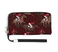 Melbrakin The Running Beautiful Horse and Rider Portefeuille à dragonne pour Femme Portefeuilles de Grande capacité pour Dames Pochettes Longues Sac à Main en PU imprimé avec Fermeture éclair