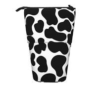 Melbrakin Trousse à Crayons à imprimé Animal à Pois de Vache Noire, Pochette à Crayons sur Pied, Trousse à Crayons télescopique