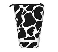 Melbrakin Trousse à Crayons à imprimé Animal Noir et Blanc Simple Vache, Pochette à Crayons sur Pied, Porte-Crayon télescopique Porte-Crayon Porte-Stylo Sac