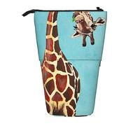 Melbrakin Trousse à Crayons à imprimé Girafe, Pochette à Crayons sur Pied, Trousse à Crayons télescopique