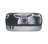 Melbrakin Trousse à Crayons en Forme de Vache Grise, Grande capacité, pour Filles et garçons, étui d'école et de Bureau en Polyester imprimé