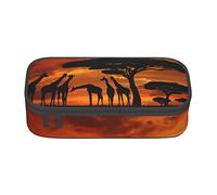 Melbrakin Trousse à Crayons en Polyester imprimé Girafe sous l'arbre en Afrique pour Filles et garçons