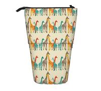 Melbrakin Trousse à Crayons Famille Girafe, Pochette à Crayons sur Pied, Trousse à Crayons télescopique Porte-Crayon Porte-Stylo