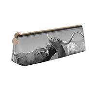 Melbrakin Trousse à Crayons Mignonne avec Image de Vache Animale, Trousse de Maquillage en Cuir imprimé pour Filles, garçons, école, Bureau